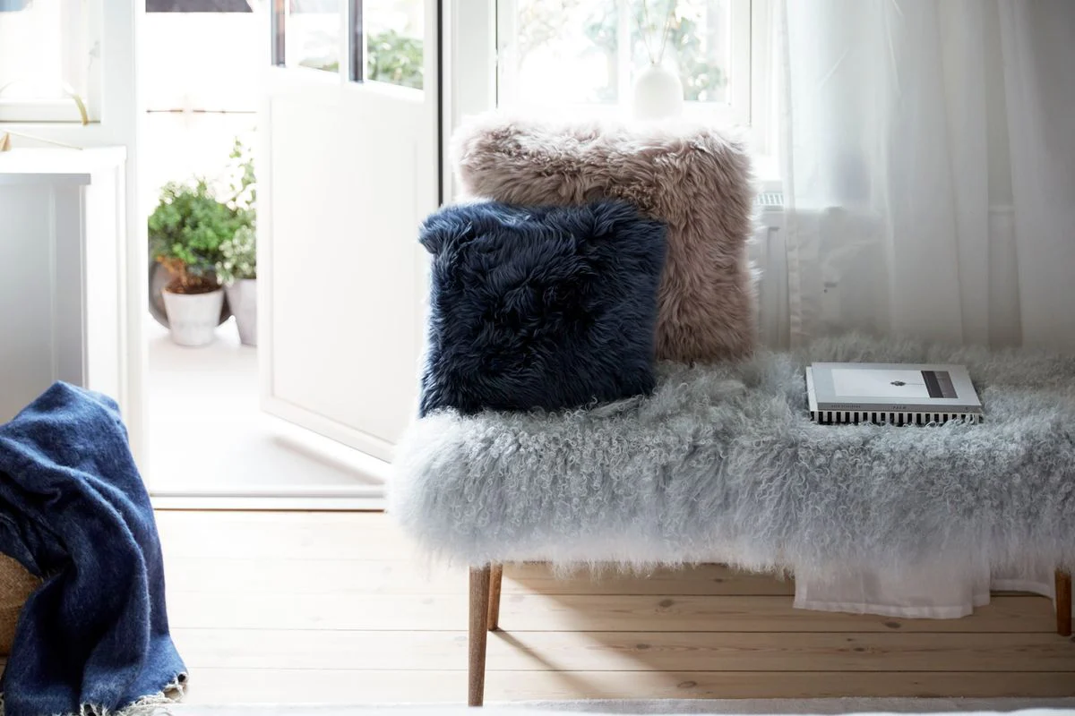 Long-Wool Sheepskin Cushion | Doublesided | New Zealand | 45x45 cm - Image 14